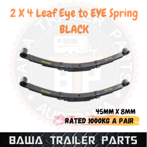 4 Leaf Eye to Eye Shackle Springs 630MM LONG 45mmx8mm 1000kg A Pair - Painted