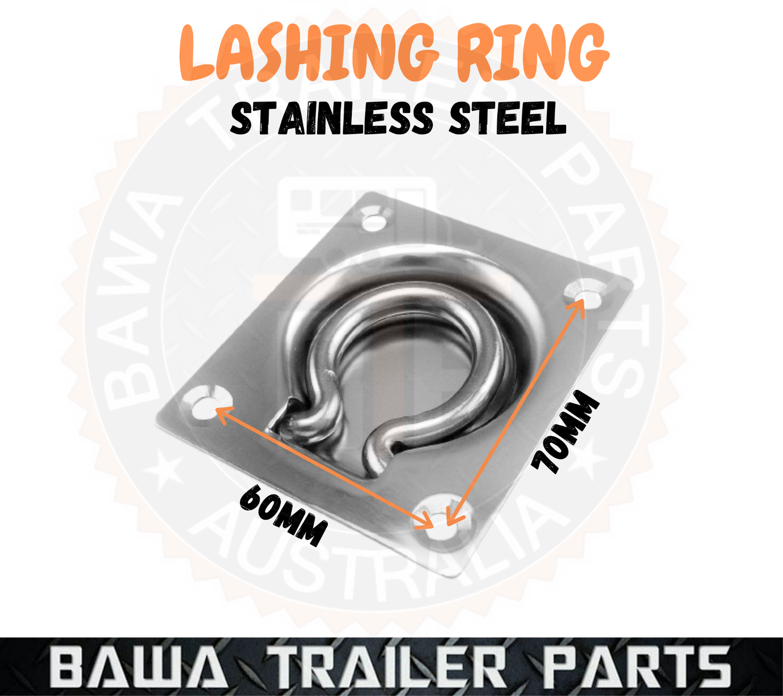 Lashing Ring Stainless Steel Recessed Tie Down Point Anchor Trailer Caravan Ute - Image 2
