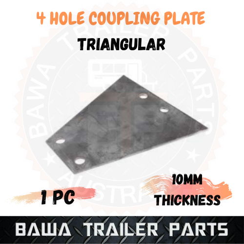4 Hole Coupling Plate 10mm Triangular for Braked Couplings Higher Load Trailer