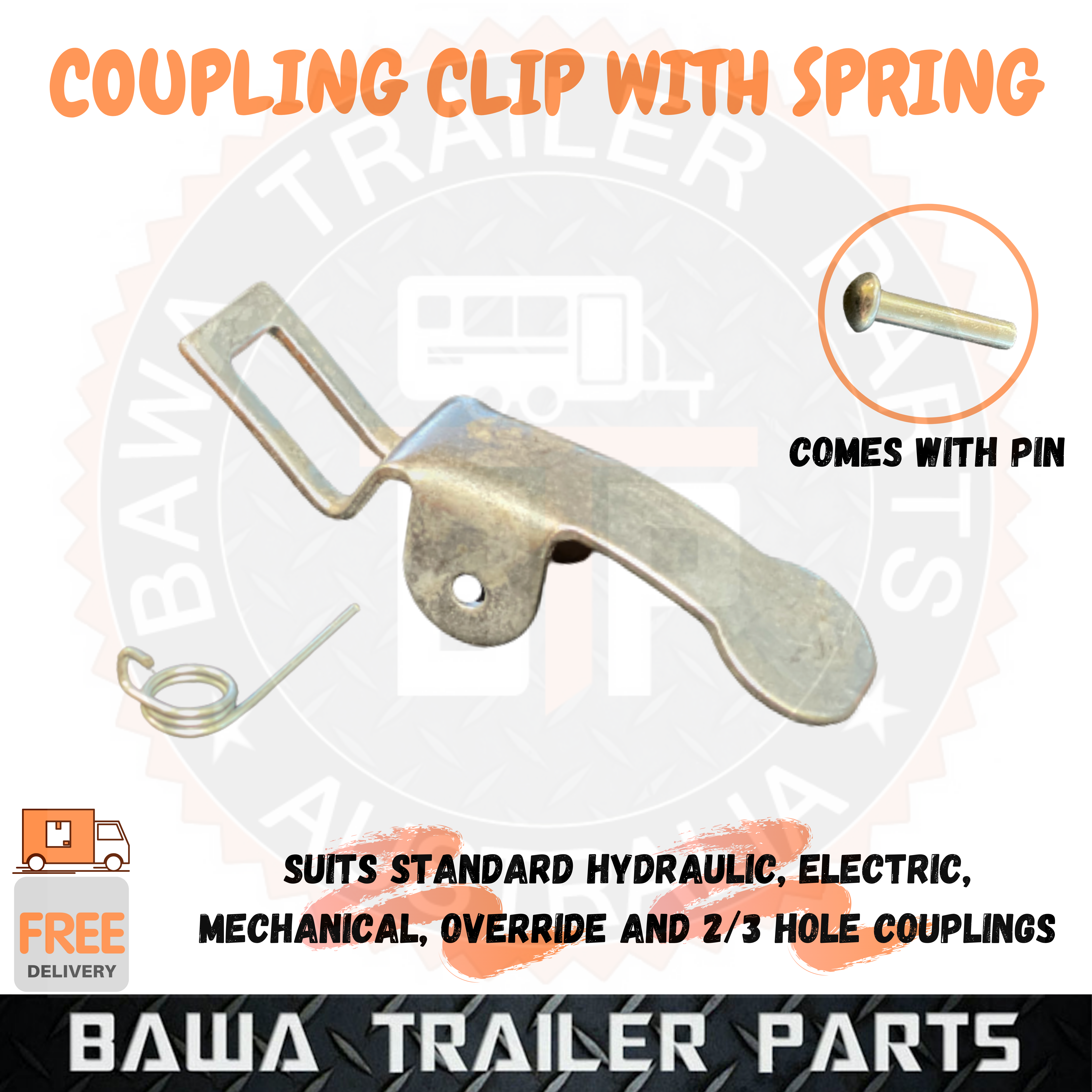 1x Trailer Coupling Hitch Clip Hydraulic Electrical Override Handle Boat Caravan