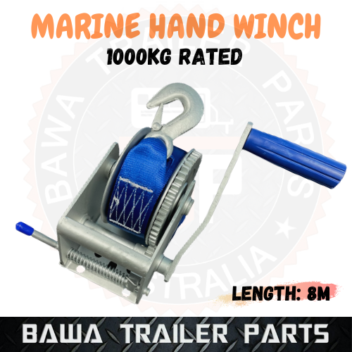 Marine Hand Winch Strap 8M 1000kg 10:1 5:1 1:1 Gear Ratio