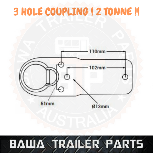 Quick Release 3 Hole Coupling 2T Rated - Zinc - Image 2