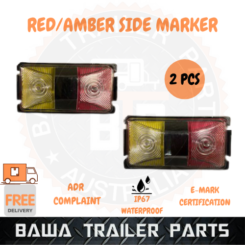 2 x Led Side Marker Red/Amber