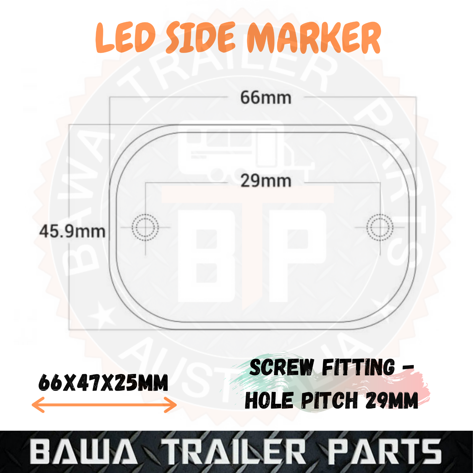 1 x LED Clearance Side Marker Jumbo - Amber - Image 2