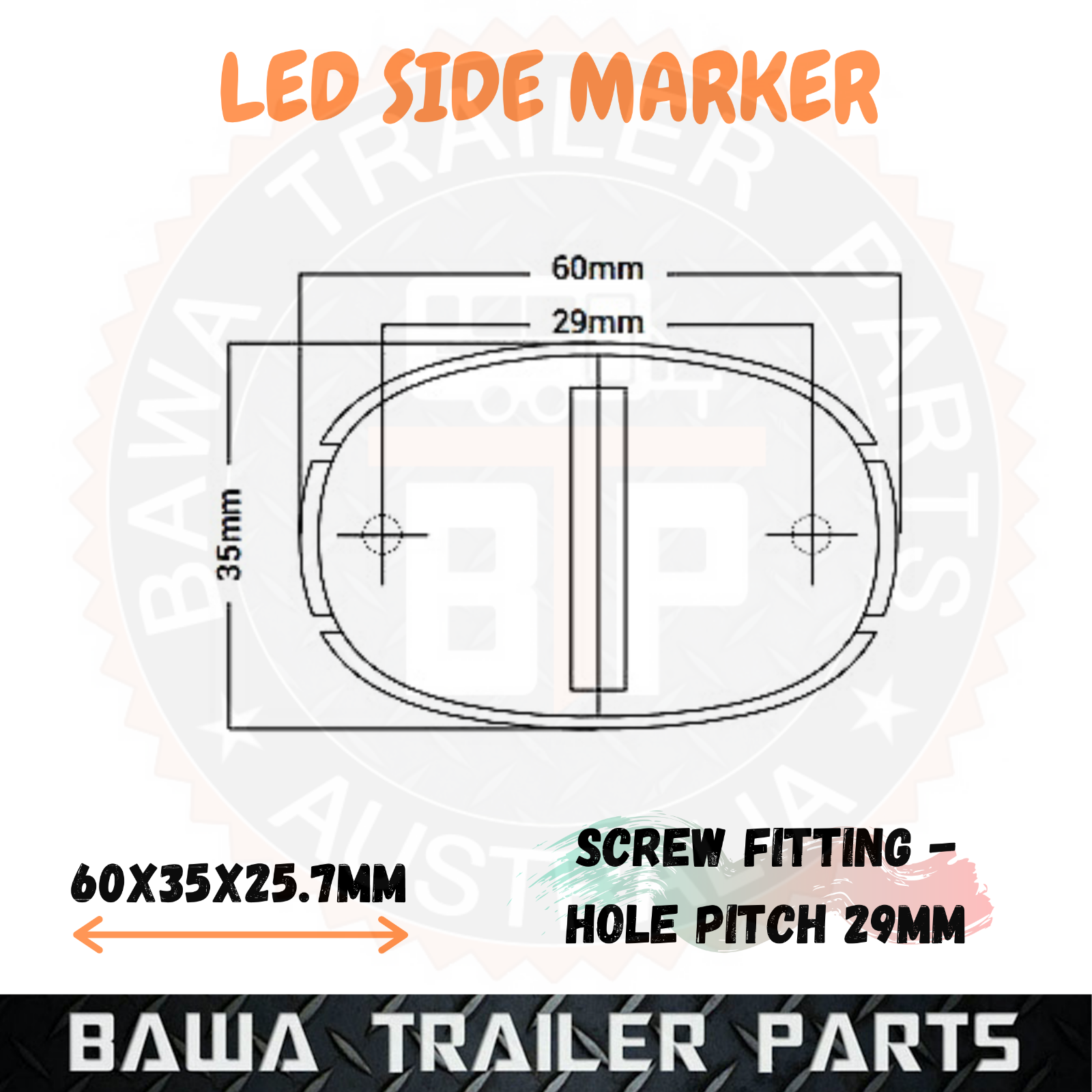2 x LED Clearance Side Markers - Red/Amber - Image 2