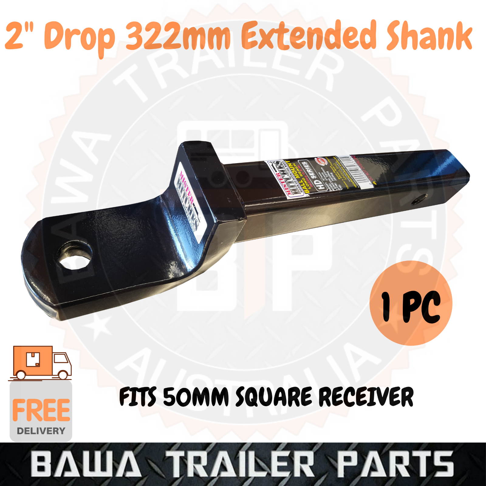 Tow Bar Tongue 2" Drop 322mm Solid Extended Shank - Towing Accessories !! - Image 3