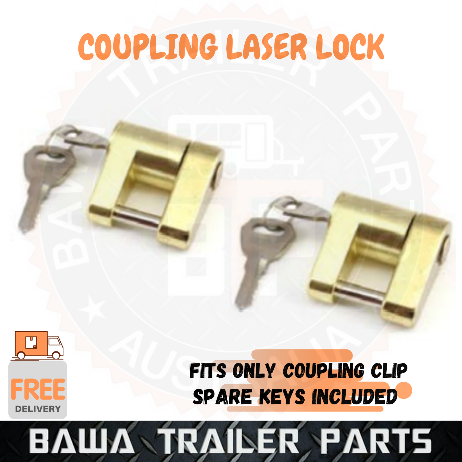 Trailer Coupling Laser lock Hitch Lock Caravan Off Road Tregg Pin / Pad Lock