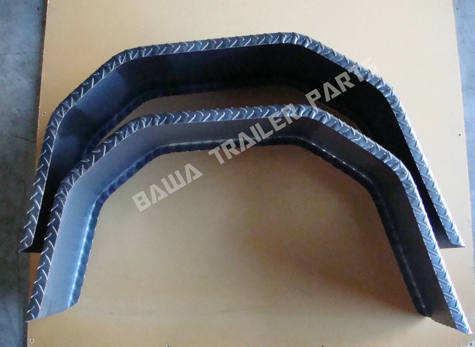 Trailer Mudguards-12" Wide -4 Fold Single Axle LANDCRUISER RIMS! CHECKER PLATE ! - Image 3