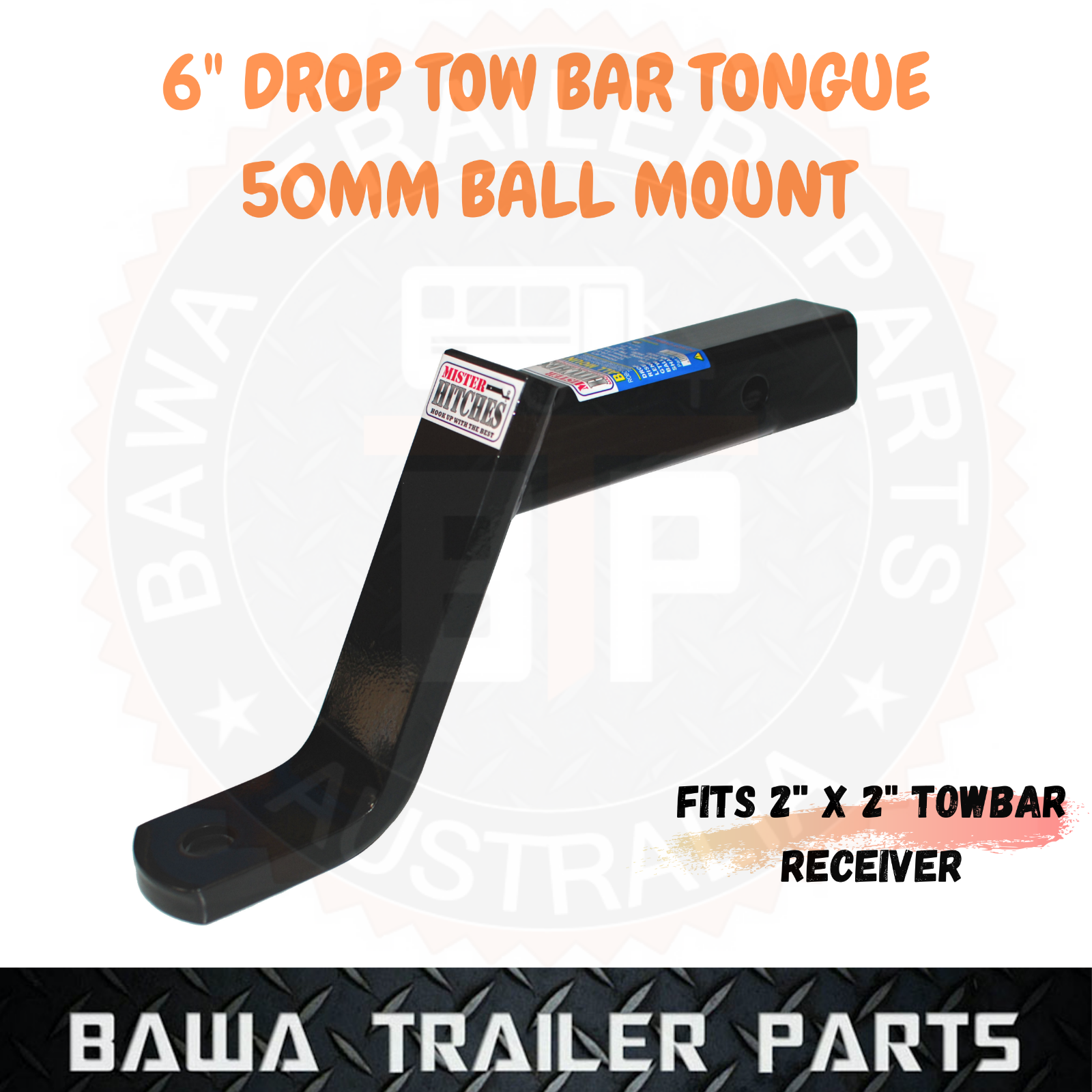 6" Drop Forged Tow Bar Tongue to suit 50MM Towball - Towing Accessories !!