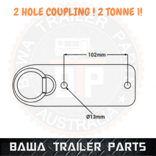 Quick Release 2 Hole Coupling 2T Rated Unbraked - Zinc - Image 2