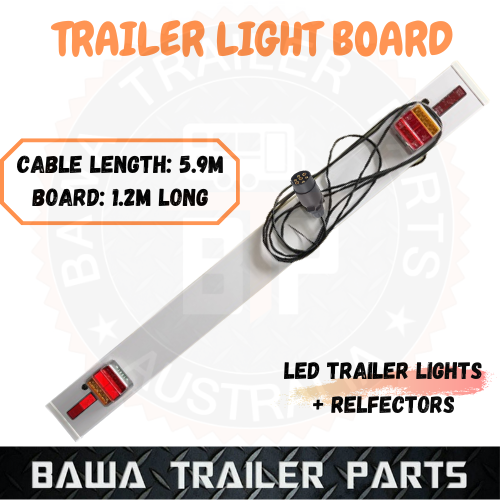 Trailer Light Board 1.2M with Red Reflector & Led Tail Lights