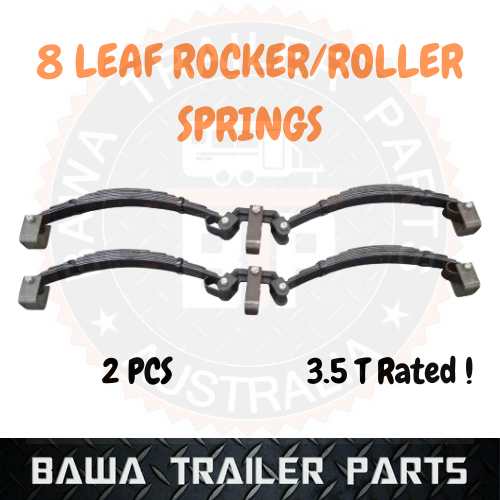 8 Leaf 3.5T Rocker Roller Tandem Spring Set 60x6mm Suitable for 15"/16" Wheels - Painted