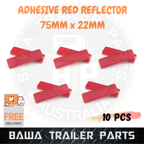 10 x RED or CLEAR or AMBER Trailer Truck Caravan Reflector Stick on 75x22MM - Image 2
