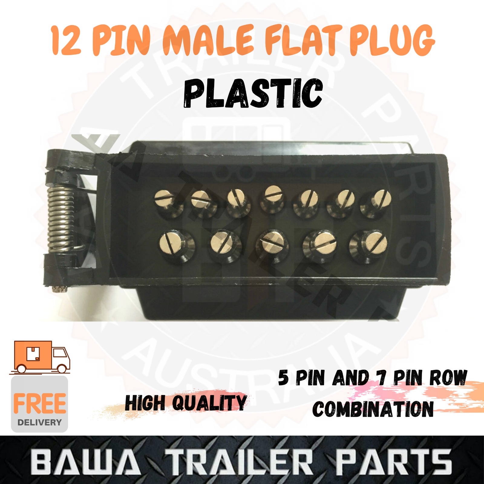 Trailer Plug 12-Pin Flat - Male - Image 2