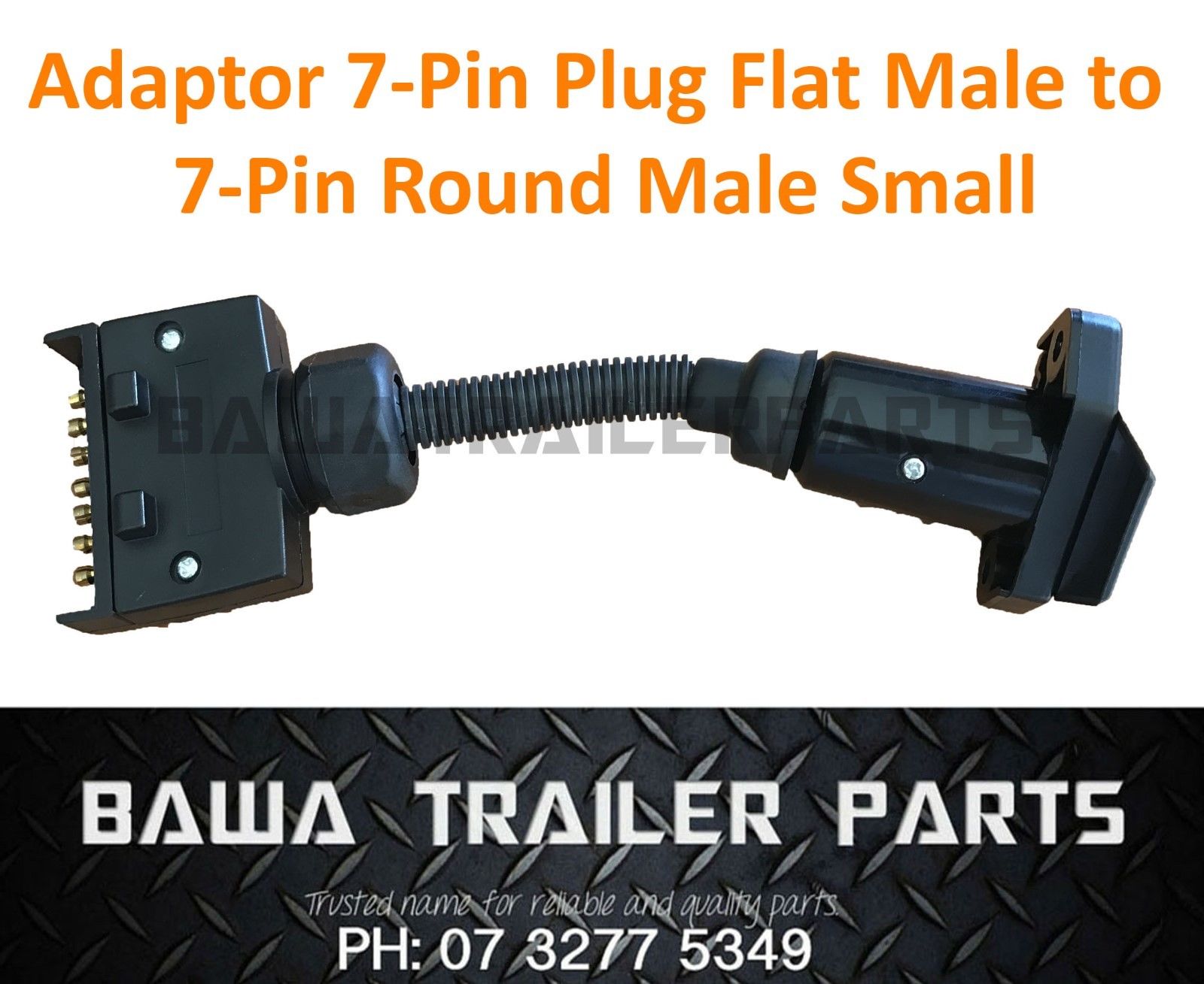 ADAPTOR PLUG 7 PIN ROUND MALE PLUG TO 7 PIN FLAT MALE PLUG