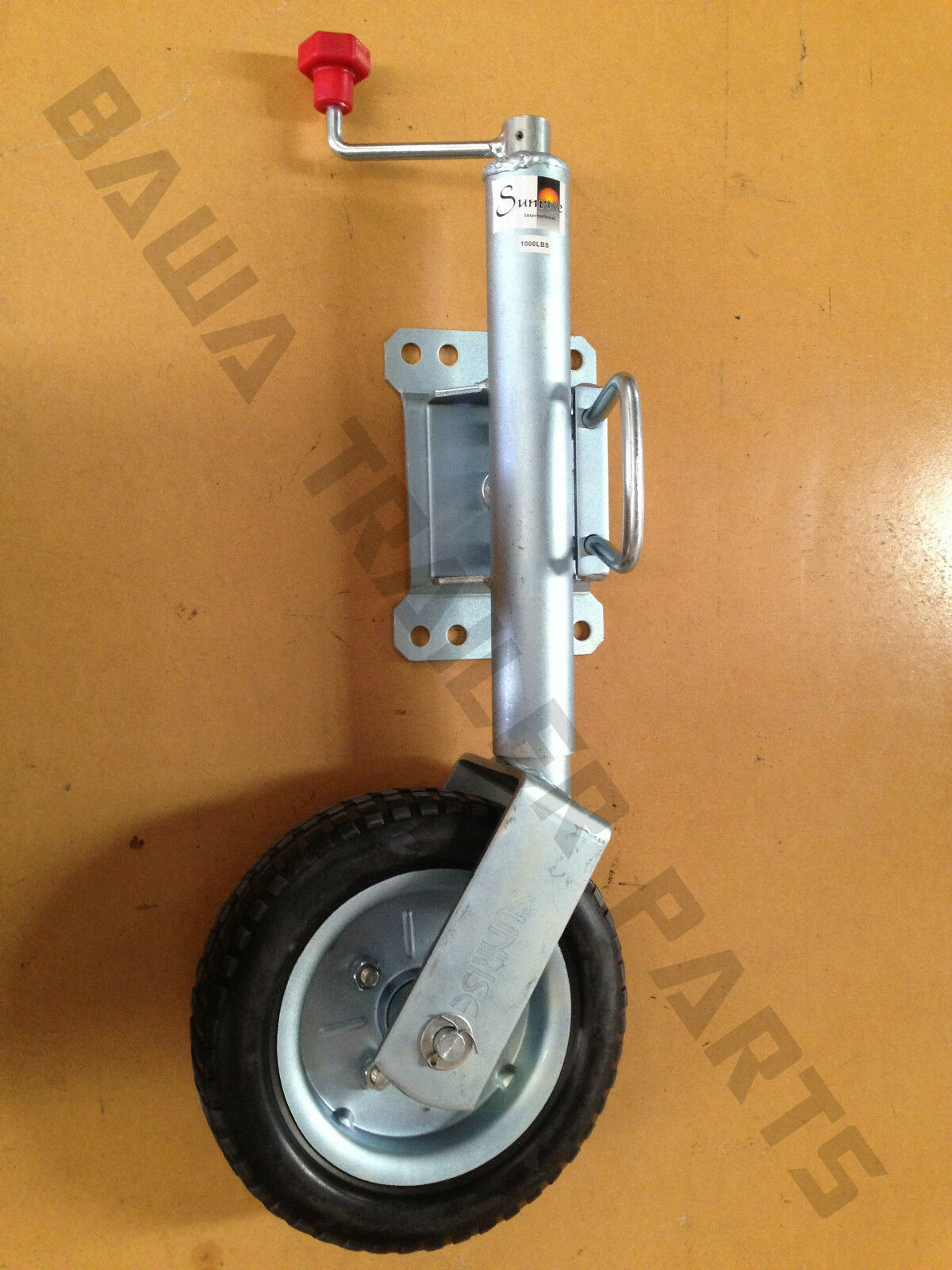 10" HEAVY DUTY SWING UP JOCKEY WHEEL WITH SOLID RUBBER WHEEL 1000LBS