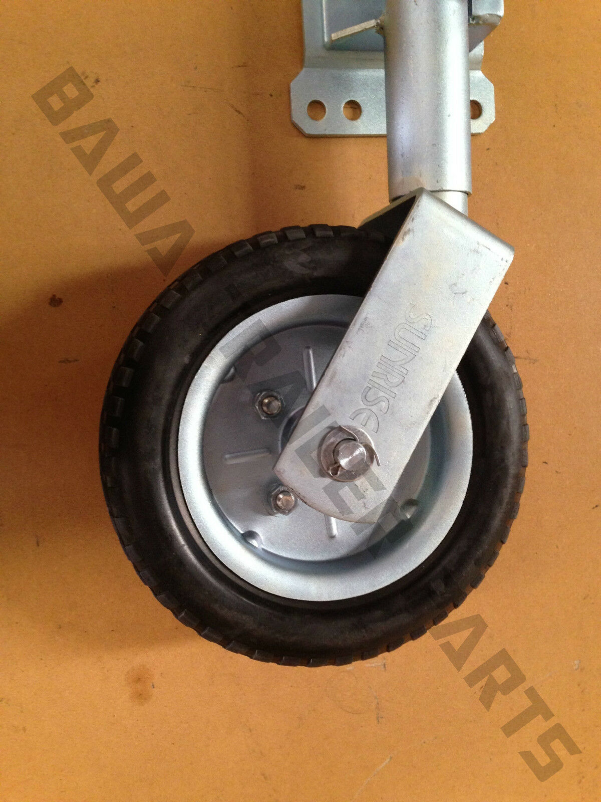 10" HEAVY DUTY SWING UP JOCKEY WHEEL WITH SOLID RUBBER WHEEL 1000LBS - Image 2