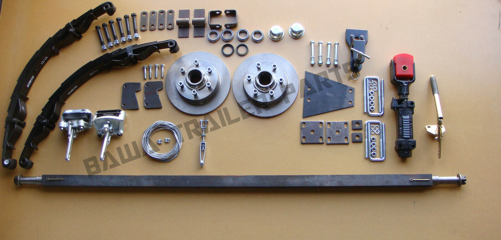 DIY Trailer Kit- 1.5Tonne Off Road Mechanical Disc Brake Single axle Kit Off-road springs - Image 2