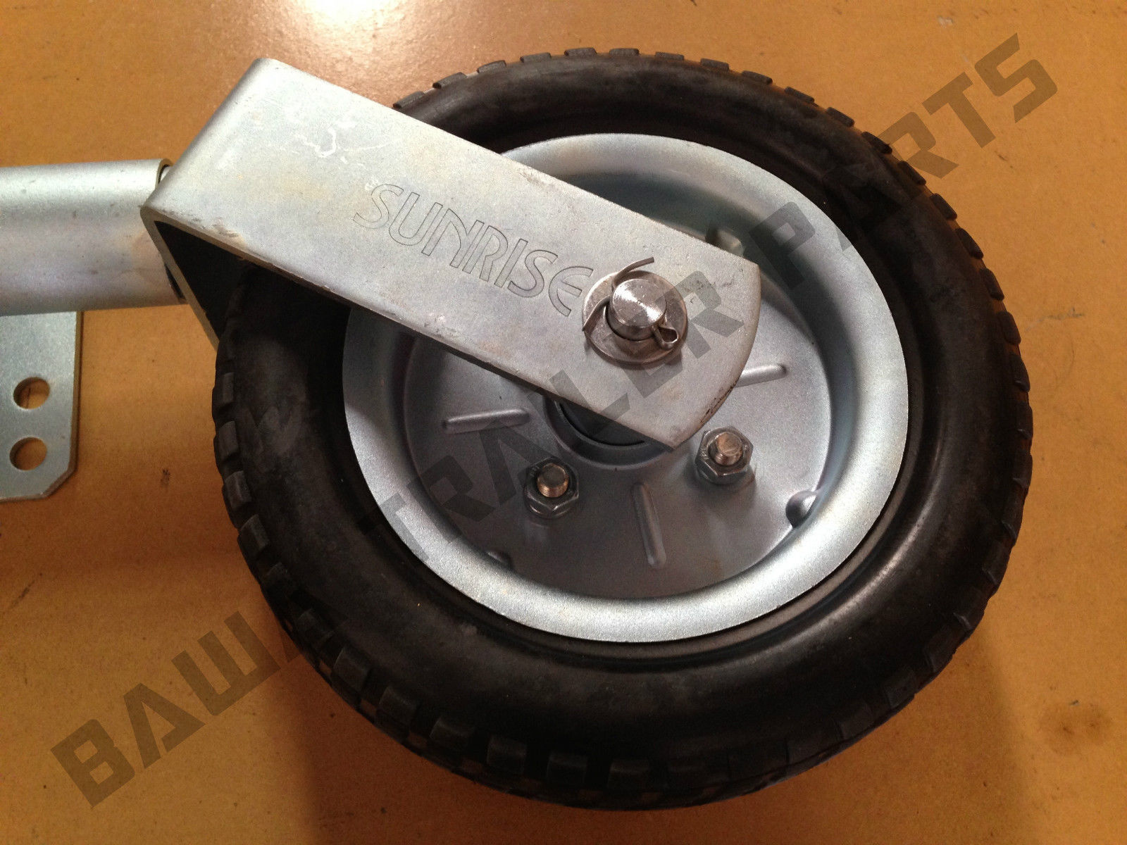 10" HEAVY DUTY SWING UP JOCKEY WHEEL WITH SOLID RUBBER WHEEL 1000LBS - Image 3