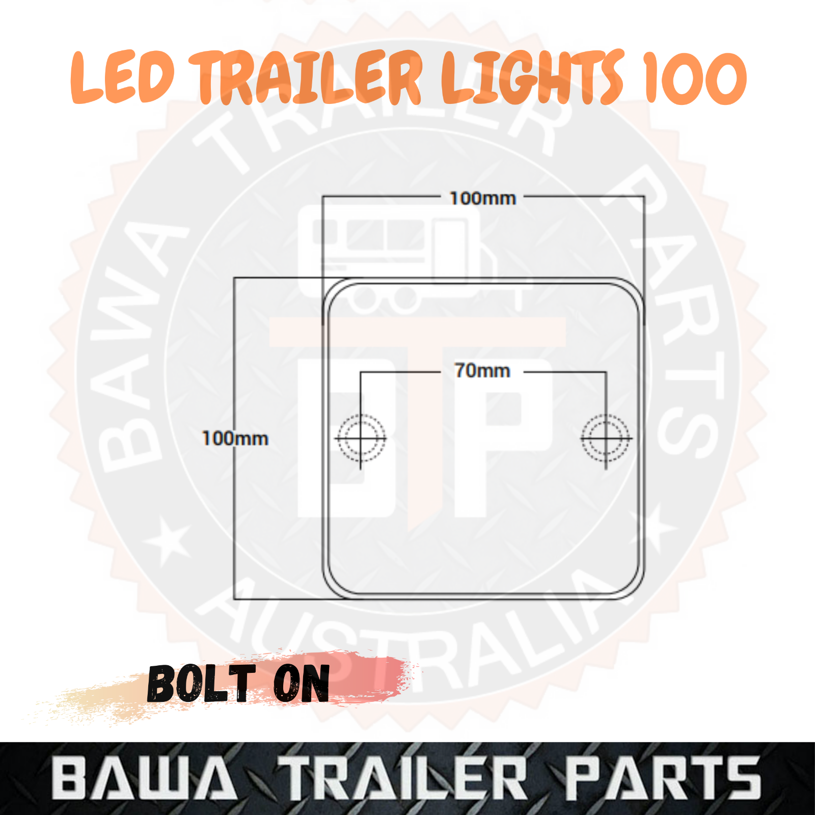LED Square Trailer Lights - Stop Tail Indicator Waterproof Light - Image 2