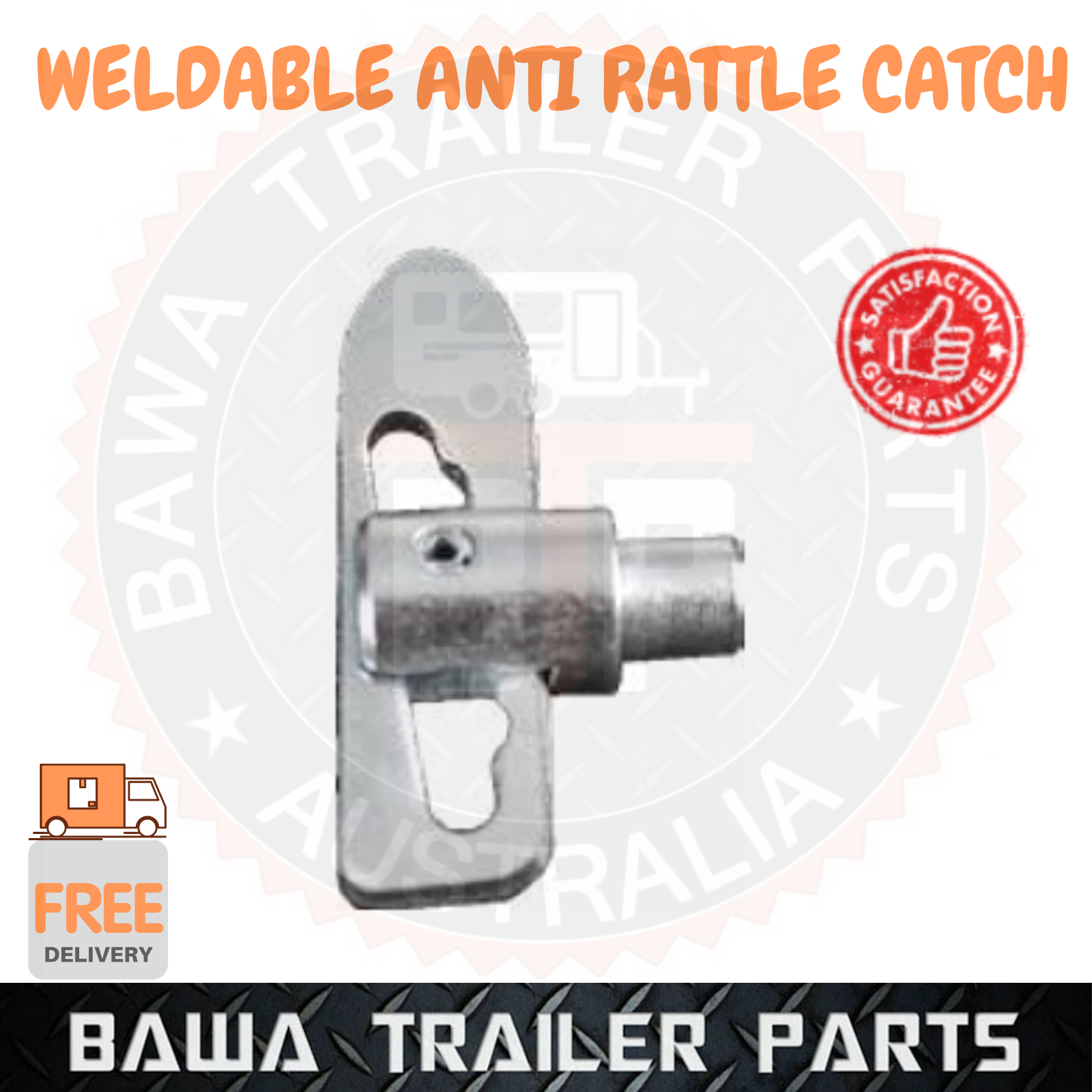 2 x Weldable Anti Rattle Catches Weld On Large Latch Gravity Trailer Ute - Image 2