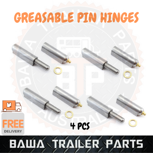 Greasable Pin Hinges with Brass Pin and Washer 16mm x 100mm DOOR TRAILER PARTS