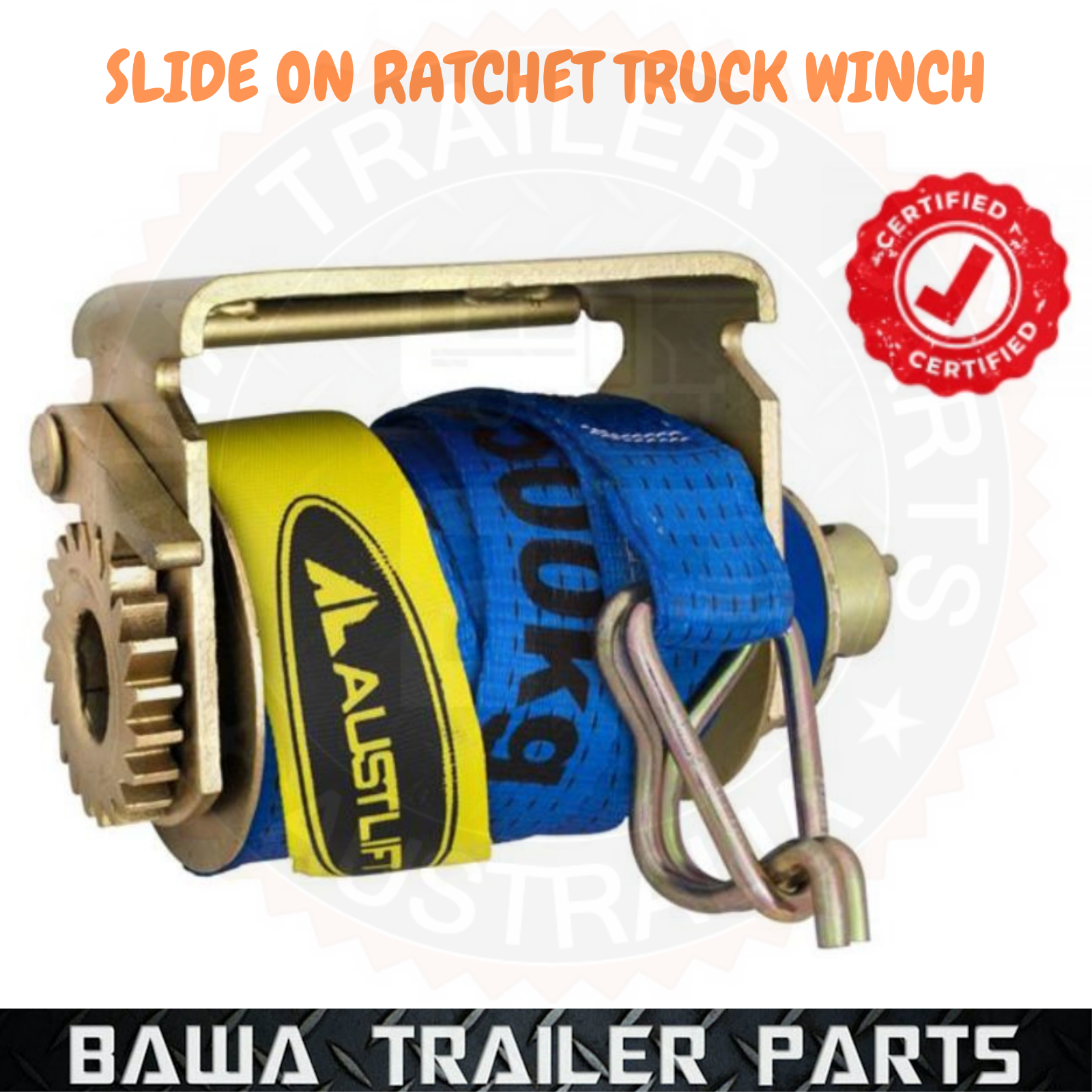 Ratchet Truck Winch Slide on with 50mm x 9m Strap Truck Trailer Binder AUSTLIFT - Image 2
