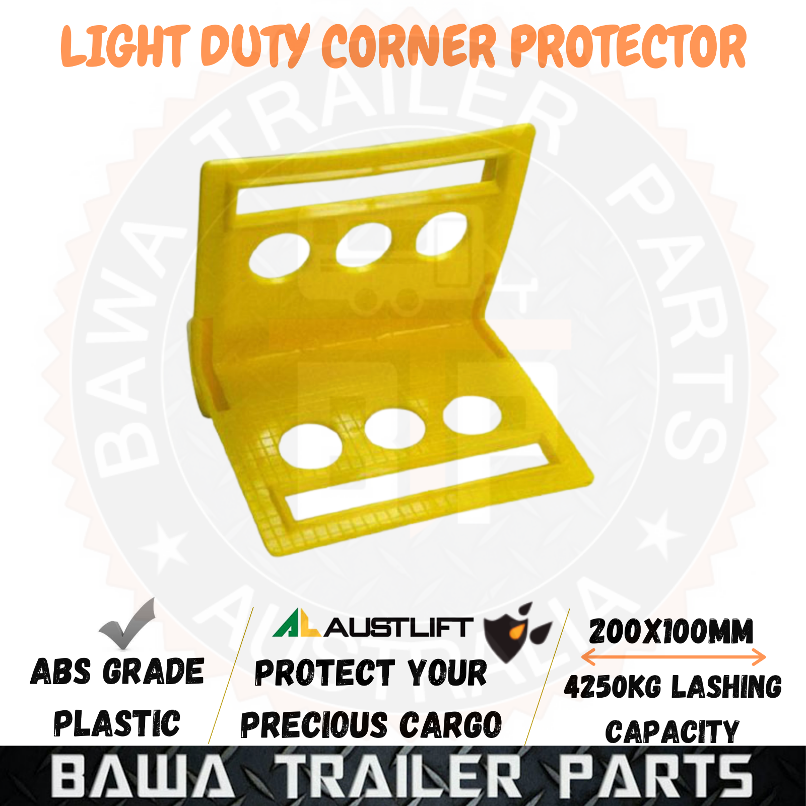 1 x Pallet Angle Light Duty Corner Board Edge Yellow Webbing Protector Plastic Truck Corner Guard