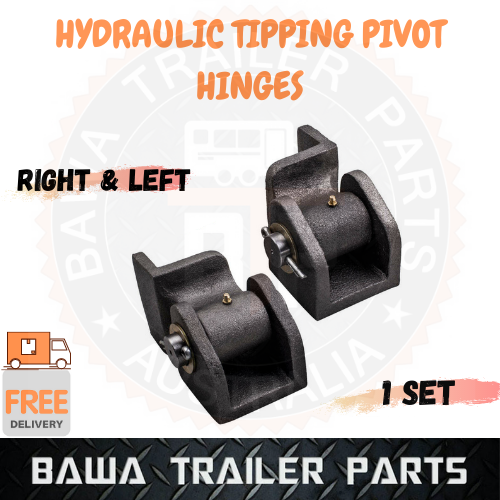2 x Hydraulic Tipper Pivot Hinges Greaseable Ute-Tray Trailer Heavy Duty 7 Tonne