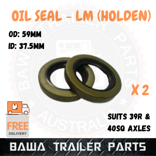 2 x Trailer Hub Drum Bearing Oil Seal to suit LM (Holden) Bearings
