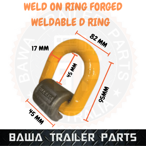 2 x Weld on Forged Ring Trailer Tie Down Anchor Point Weldable Lashing D Ring 3T - Image 2