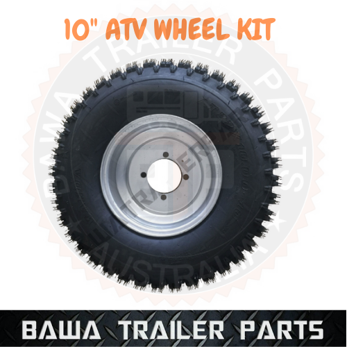 10" ATV WHEEL KIT ROUND STUB AXLES AND HUBS! PERFECT FOR GO KART QUAD TRAILER FARM - Image 2