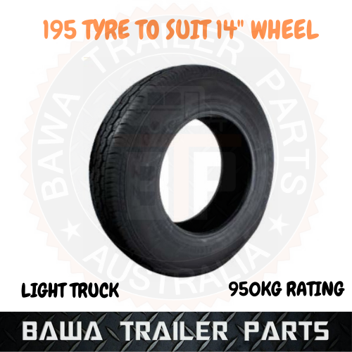 14" Light Truck Tyre Only - 195 -Trailer Wheel and Tyres
