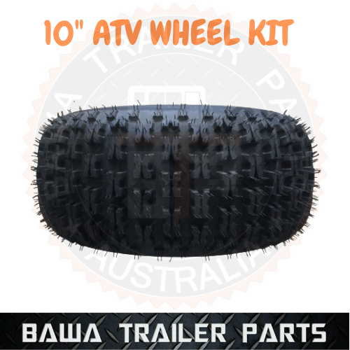 10" ATV WHEEL KIT ROUND STUB AXLES AND HUBS! PERFECT FOR GO KART QUAD TRAILER FARM - Image 3
