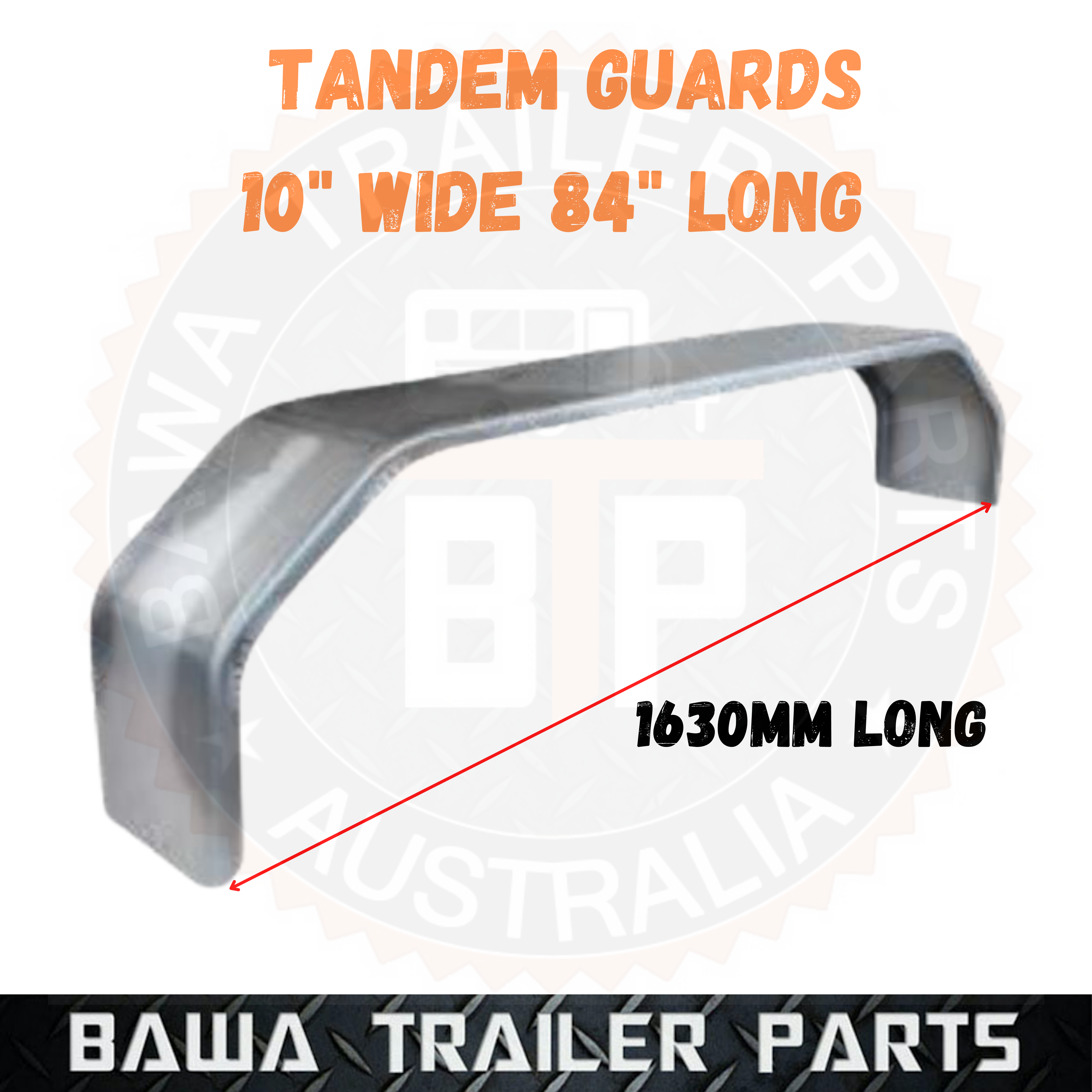 Tandem Mudguards 10" Wide - Smooth Mild Steel Finish - Image 5