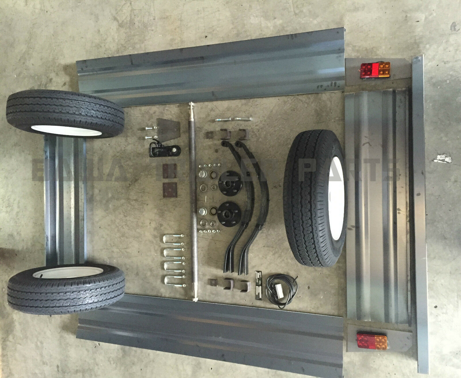 TRAILER PANEL KIT 1800x1200x320mm MILD STEEL WITH RUNNING GEAR WITH NEW TYRES - Image 2
