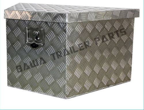 Aluminium Triangular Front Trailer UTE Draw Bar Tool Box Mount Gas Strut ToolBox - Image 3