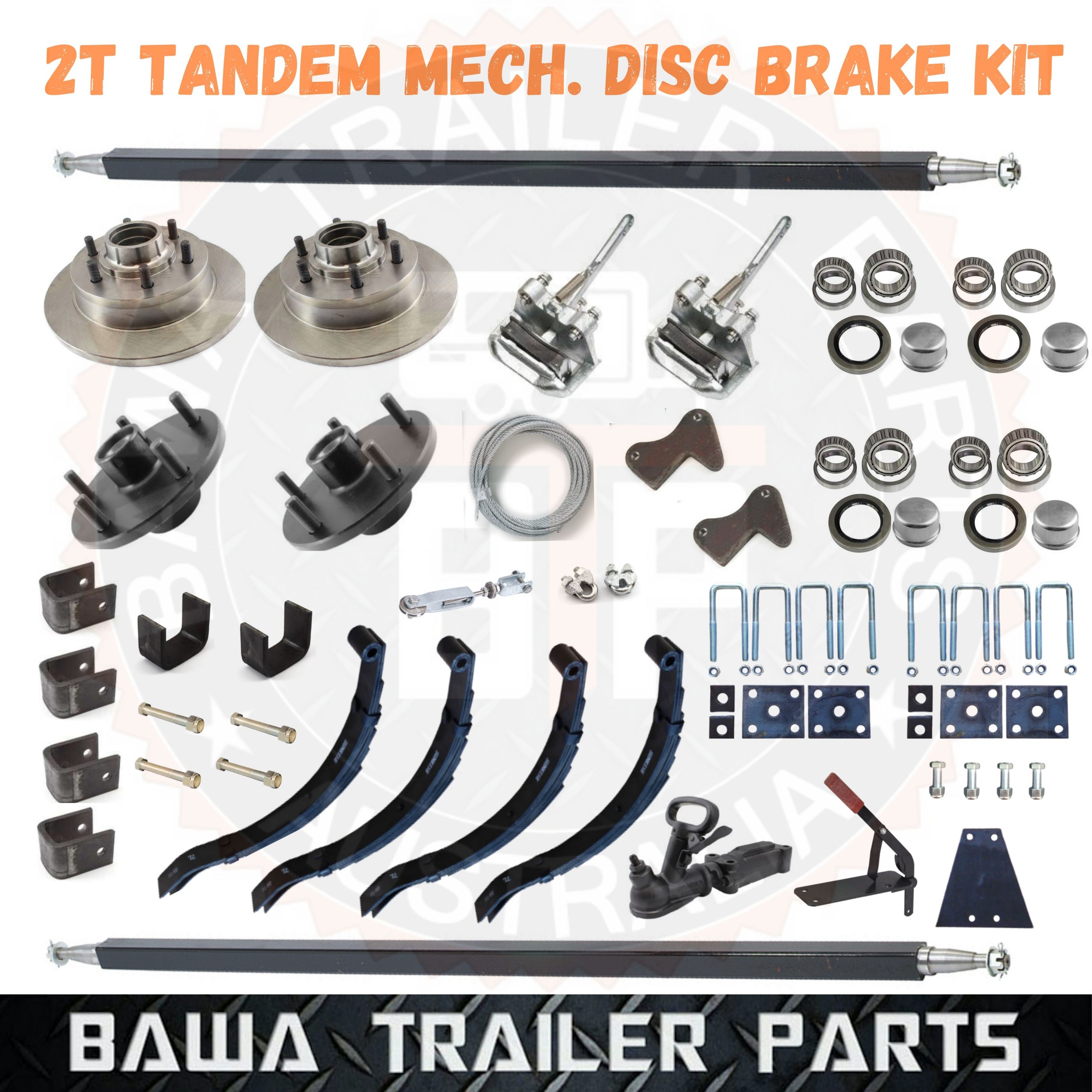 DIY 2T Mechanical Disc Brake Tandem Trailer Kit