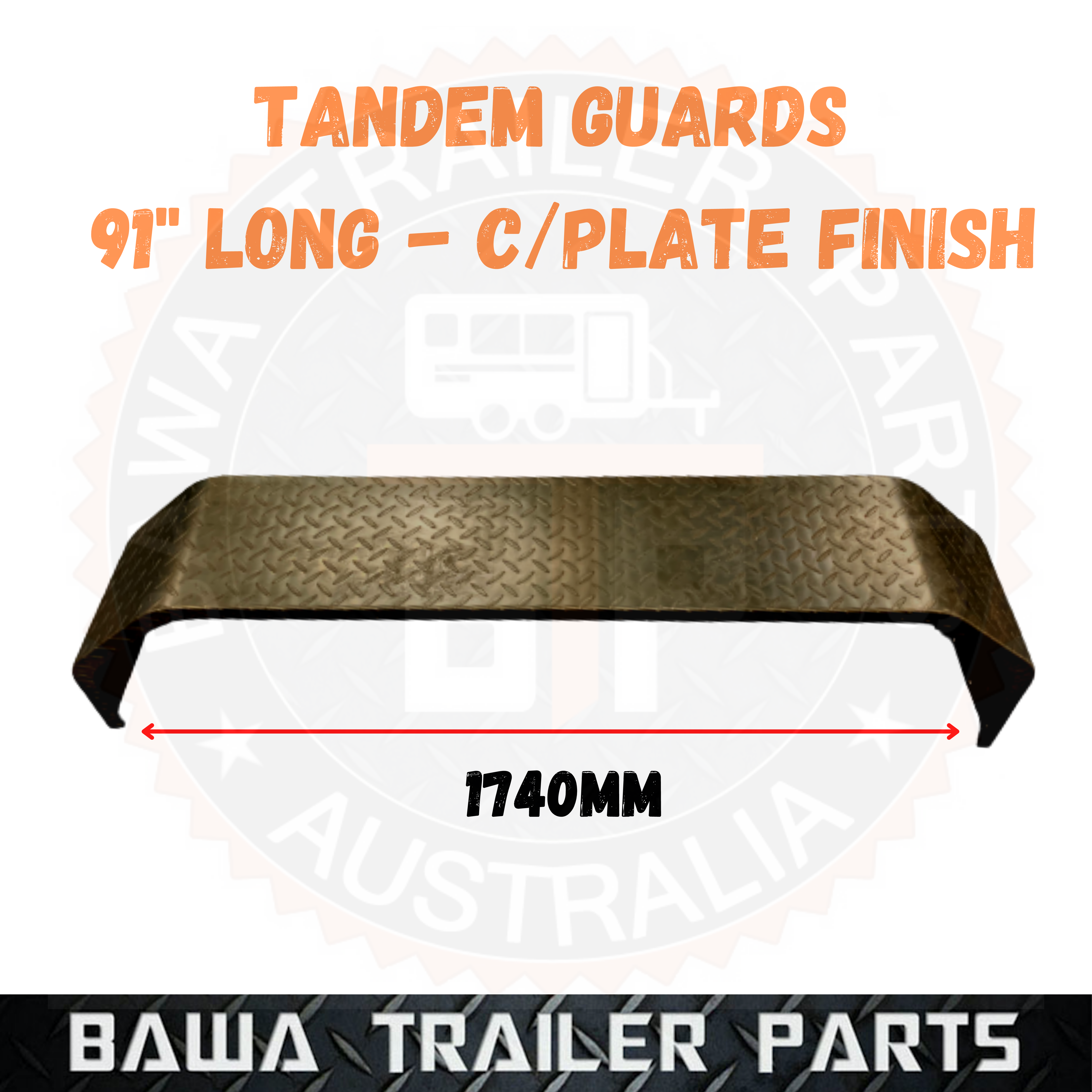 Tandem Guards 10" Wide 91" Long - Checker Plate - Image 2