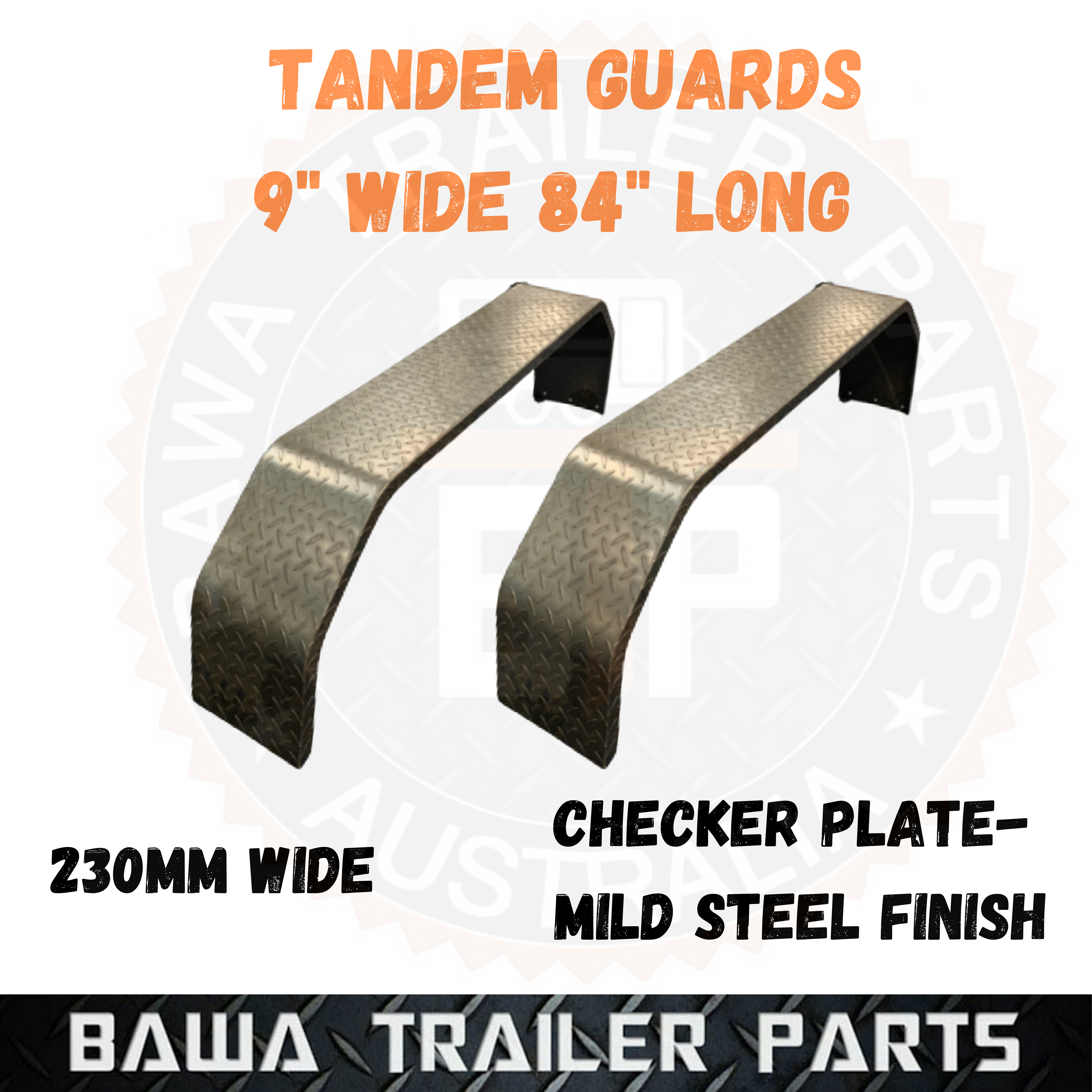 Tandem Guards 9" Wide 84" Long - Checker Plate