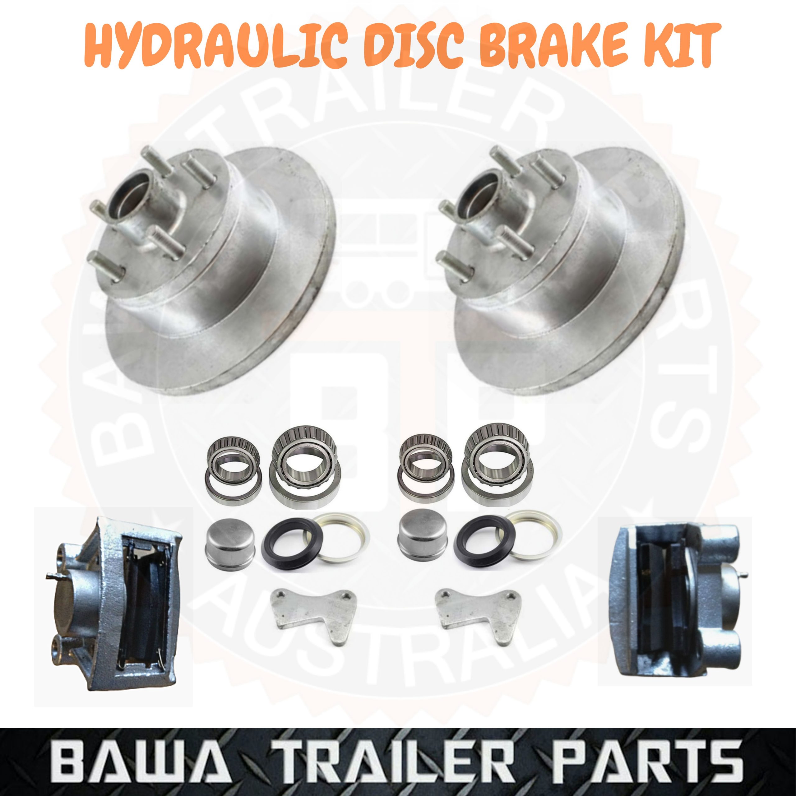 Galvanised Hydraulic Disc Brake Kit Trailer Caravan Hub calipers Mounting Plates