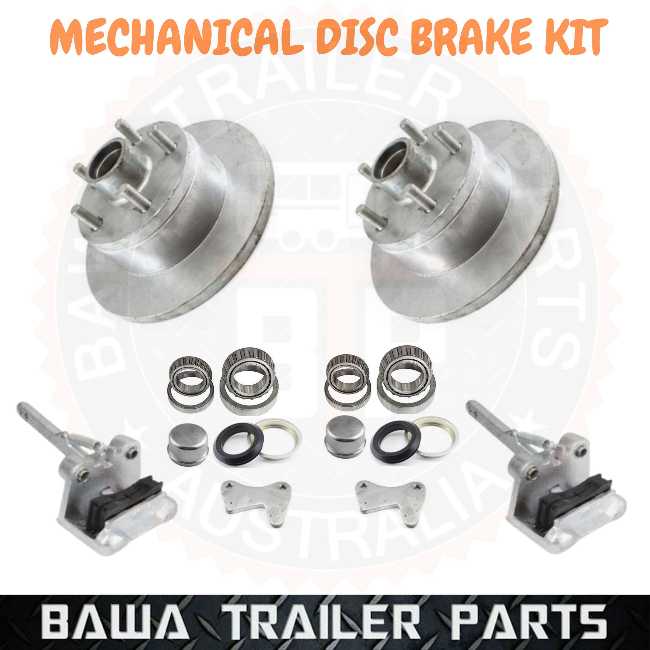 10" GALVANISED Mechanical Disc Brake Kit Trailer Caravan Hub Discs Override Brakes