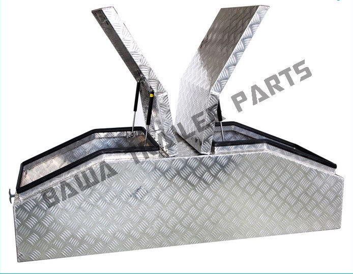 1 x 1600MM ALUMINIUM TOOL BOX Trailer Truck Toolbox Slanted Side Drawers T Lock - Image 2