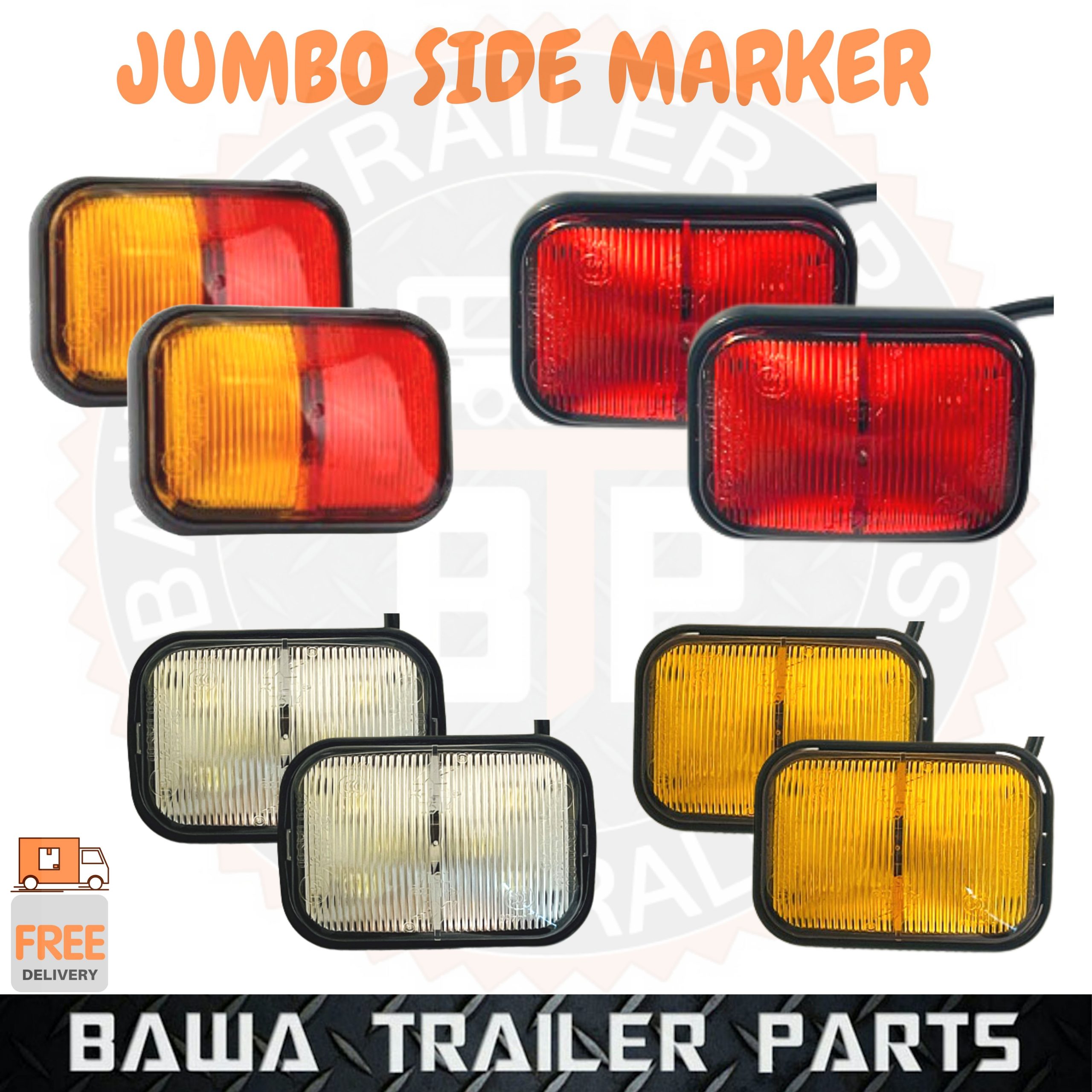 LED CLEARANCE LIGHTS JUMBO SIDE MARKER SET RED AMBER CLEAR