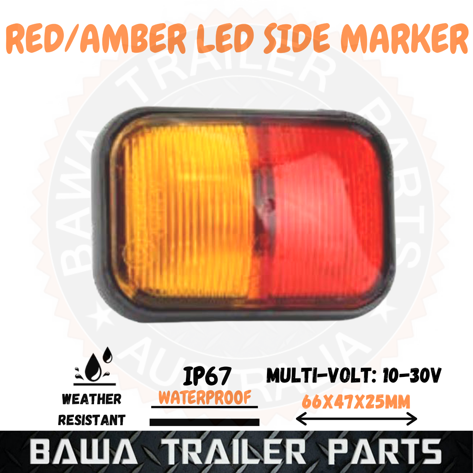 LED CLEARANCE LIGHTS JUMBO SIDE MARKER SET RED AMBER CLEAR - Image 2