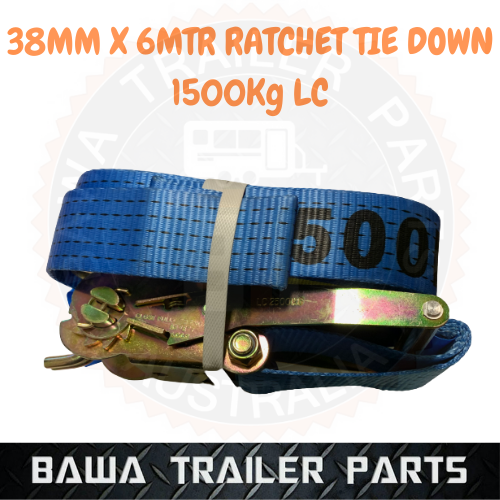 1 x (38mm x 6Mtr) Ratchet Tie Down 1500Kg Trailer Truck Wheel Link Tyre Strap - Image 2