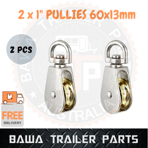 2 x 1'' Pullies 60 x 13mm CHROME Finish