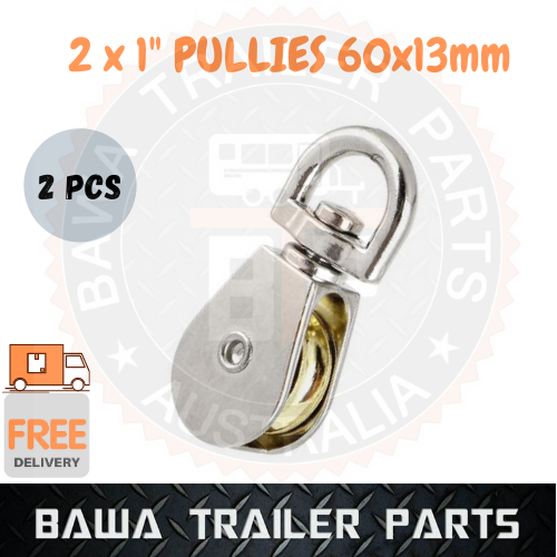 2 x 1'' Pullies 60 x 13mm CHROME Finish - Image 2