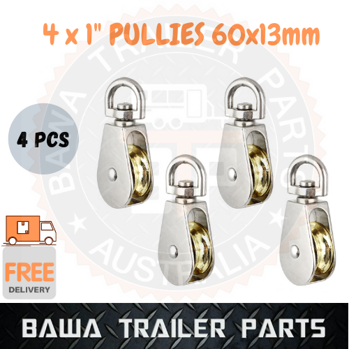 4 x 1'' Pullies 60 x 13mm CHROME Finish