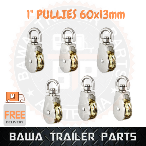 6 x 1'' Pullies 60 x 13mm CHROME Finish